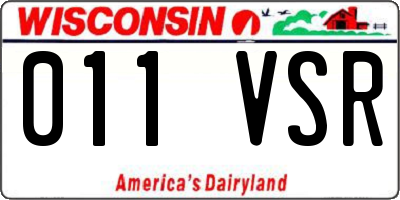 WI license plate 011VSR