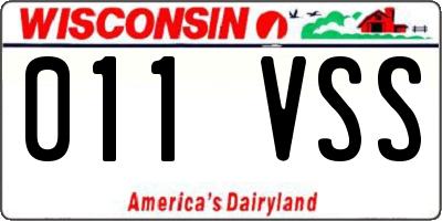 WI license plate 011VSS