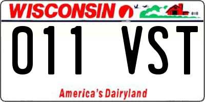 WI license plate 011VST