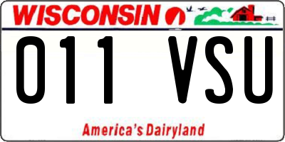WI license plate 011VSU
