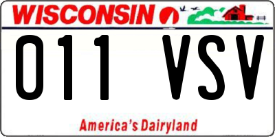 WI license plate 011VSV
