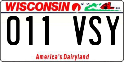 WI license plate 011VSY