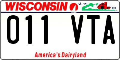 WI license plate 011VTA