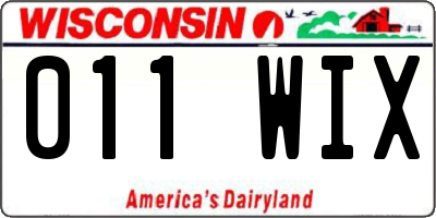 WI license plate 011WIX
