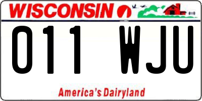 WI license plate 011WJU