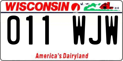 WI license plate 011WJW