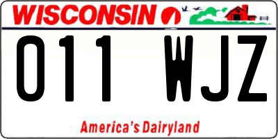 WI license plate 011WJZ