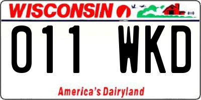 WI license plate 011WKD