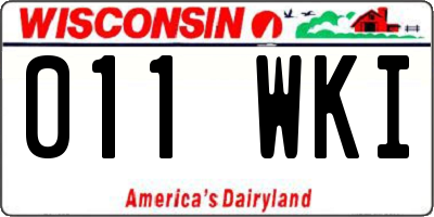 WI license plate 011WKI