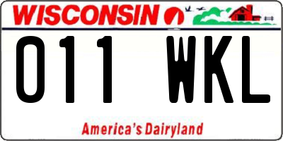 WI license plate 011WKL
