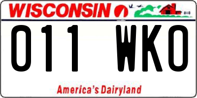 WI license plate 011WKO
