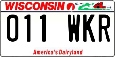 WI license plate 011WKR
