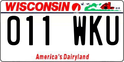 WI license plate 011WKU
