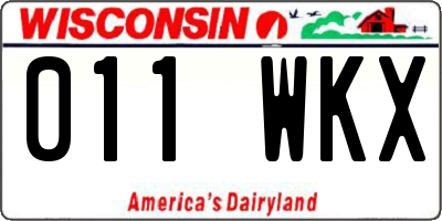 WI license plate 011WKX