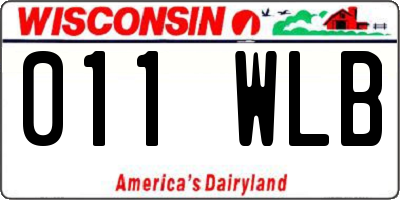 WI license plate 011WLB