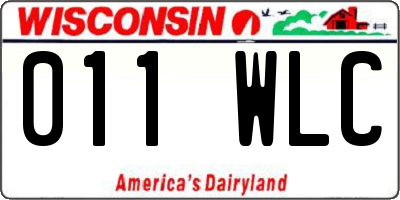 WI license plate 011WLC