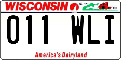 WI license plate 011WLI