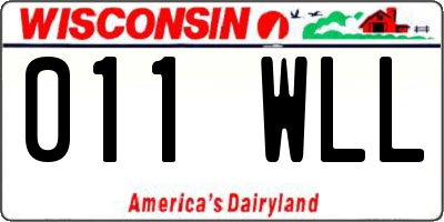 WI license plate 011WLL