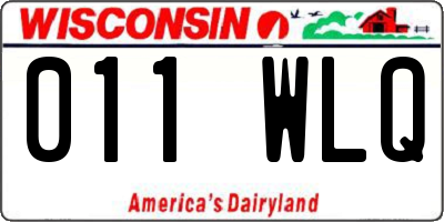 WI license plate 011WLQ