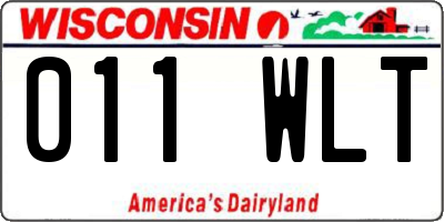 WI license plate 011WLT