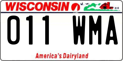 WI license plate 011WMA