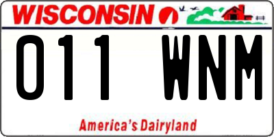 WI license plate 011WNM
