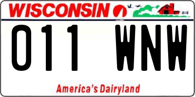 WI license plate 011WNW