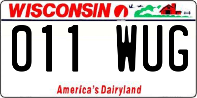 WI license plate 011WUG