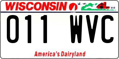 WI license plate 011WVC