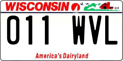 WI license plate 011WVL
