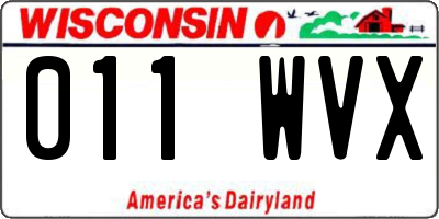 WI license plate 011WVX
