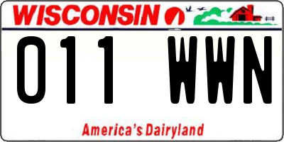WI license plate 011WWN