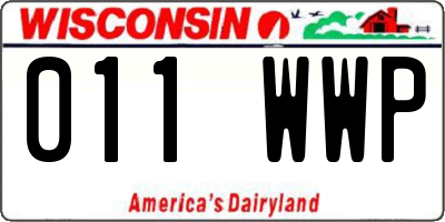 WI license plate 011WWP