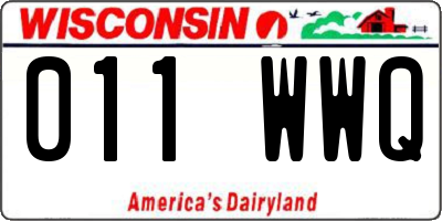 WI license plate 011WWQ