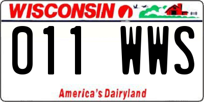 WI license plate 011WWS