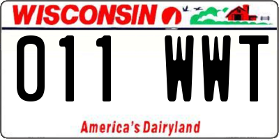 WI license plate 011WWT