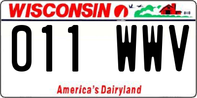 WI license plate 011WWV