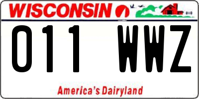 WI license plate 011WWZ