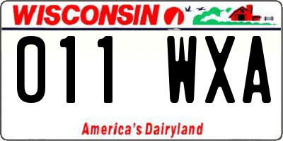 WI license plate 011WXA