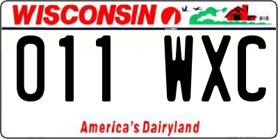 WI license plate 011WXC