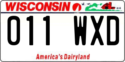 WI license plate 011WXD
