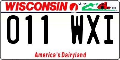 WI license plate 011WXI