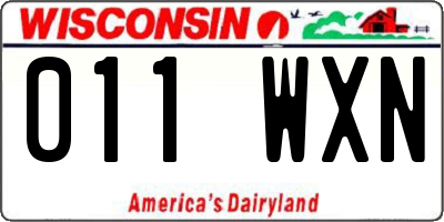 WI license plate 011WXN