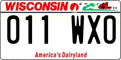 WI license plate 011WXO