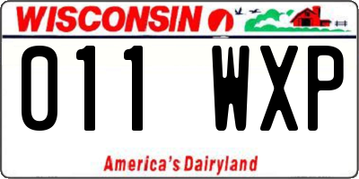 WI license plate 011WXP