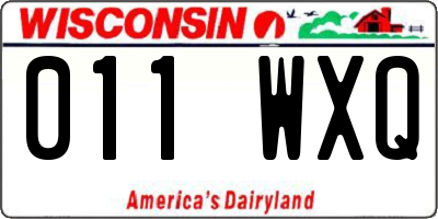 WI license plate 011WXQ