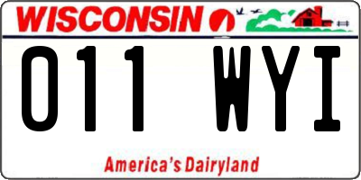 WI license plate 011WYI