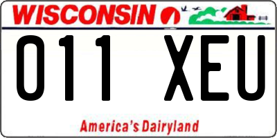 WI license plate 011XEU