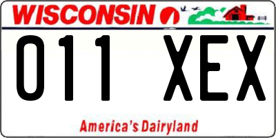 WI license plate 011XEX