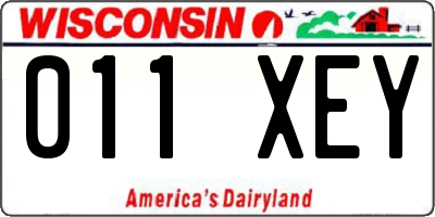 WI license plate 011XEY